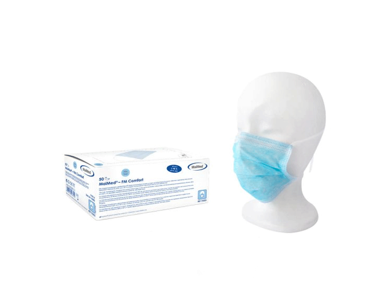 Masques chirurgicaux - 3 plis - avec boucles d'oreille - type II - Bleu - 1 x 50 pcs