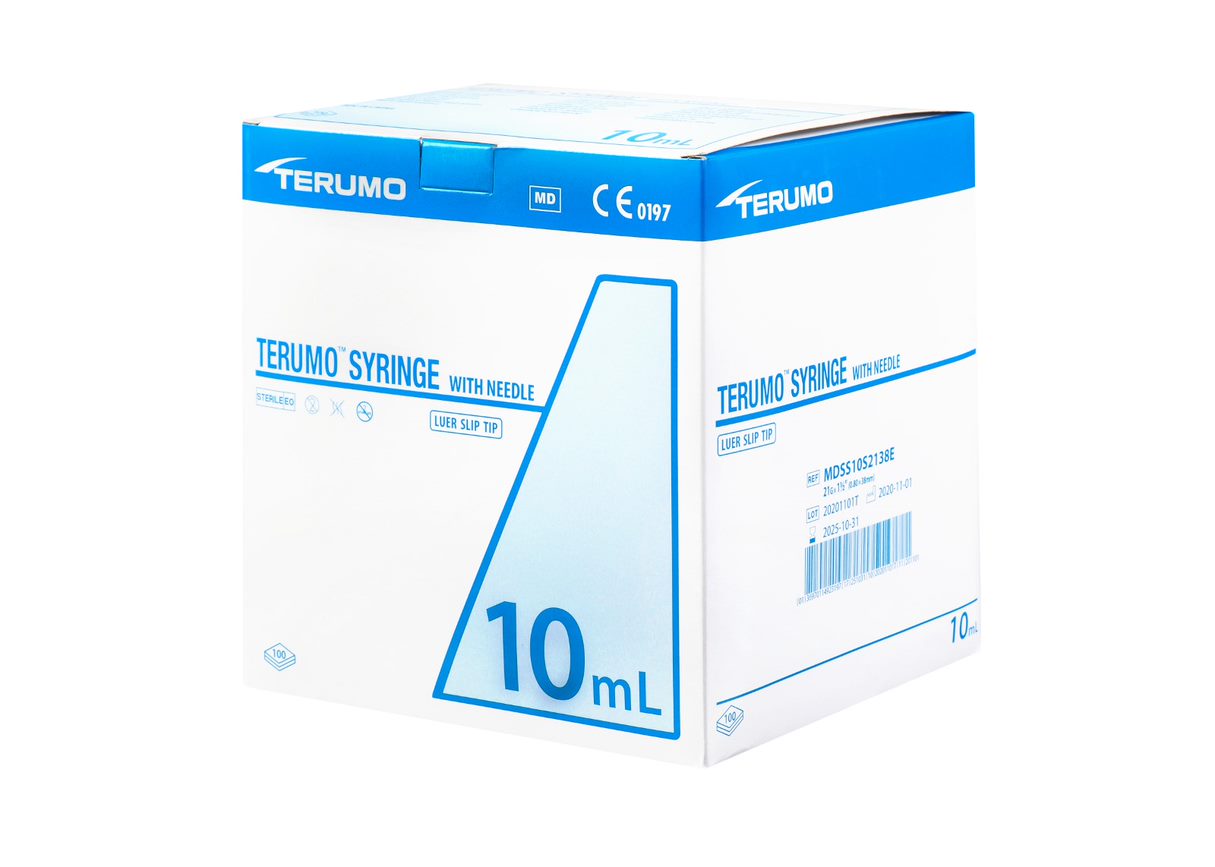 Seringues - 10 ml - aiguille 21G x 1/2" - 1 x 100 pcs