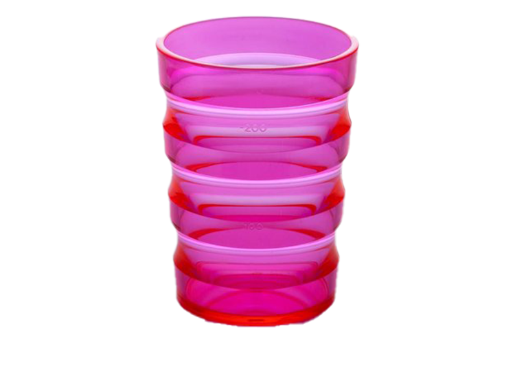 Rillenbeker - transparant fuchsia - 200 ml - 1 st