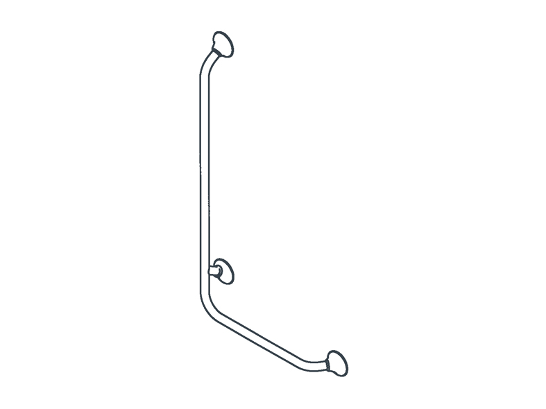 Gebogen wandbeugel 90° - 50 x 100 cm - antraciet: rechts - 1 st