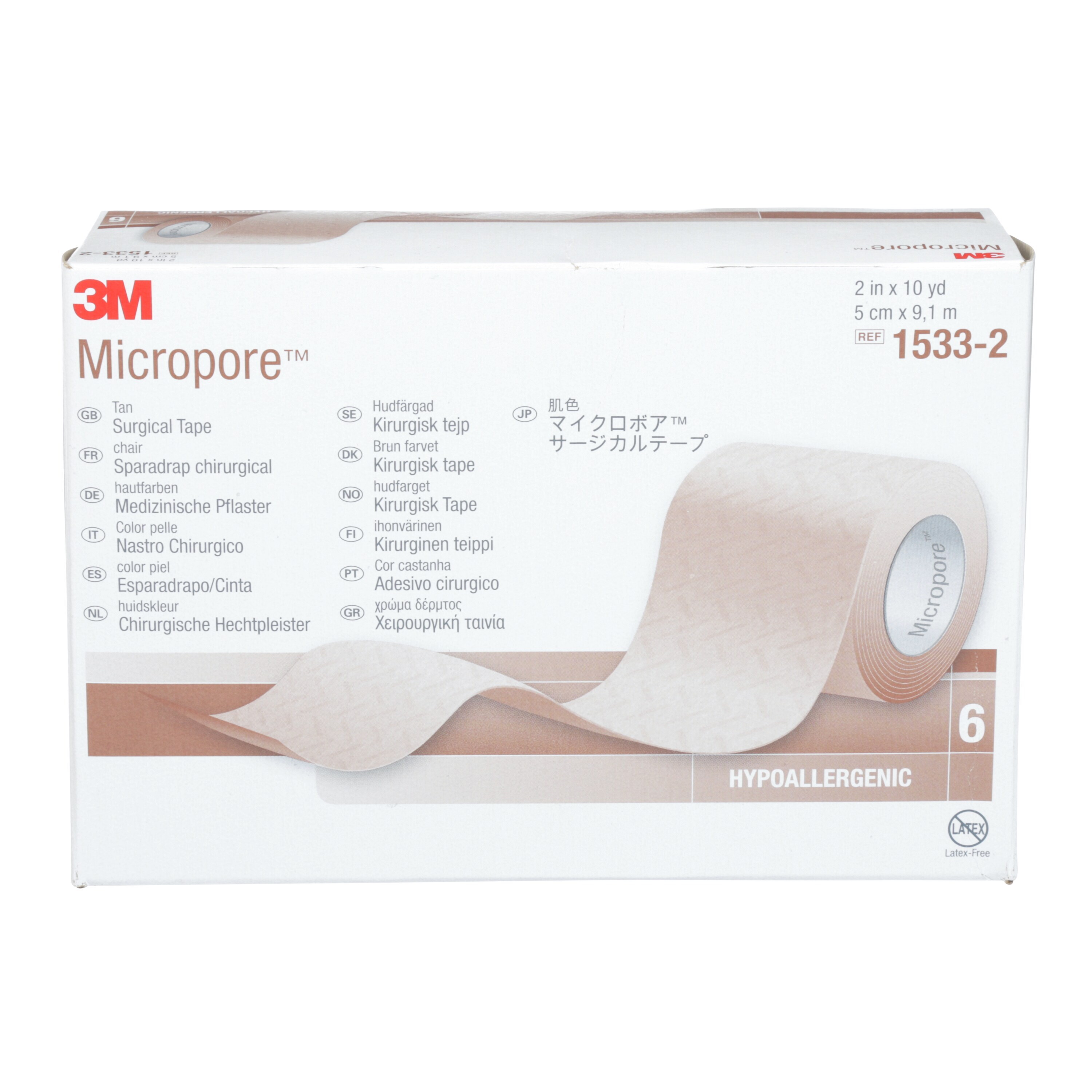 3M™ Micropore™ - 5 cm x 9,14 m - brun - 6 pcs