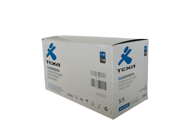 Texa® gaaskompressen - steriel - 10 x 10 cm - per 5 stuks - 40 x 5 st