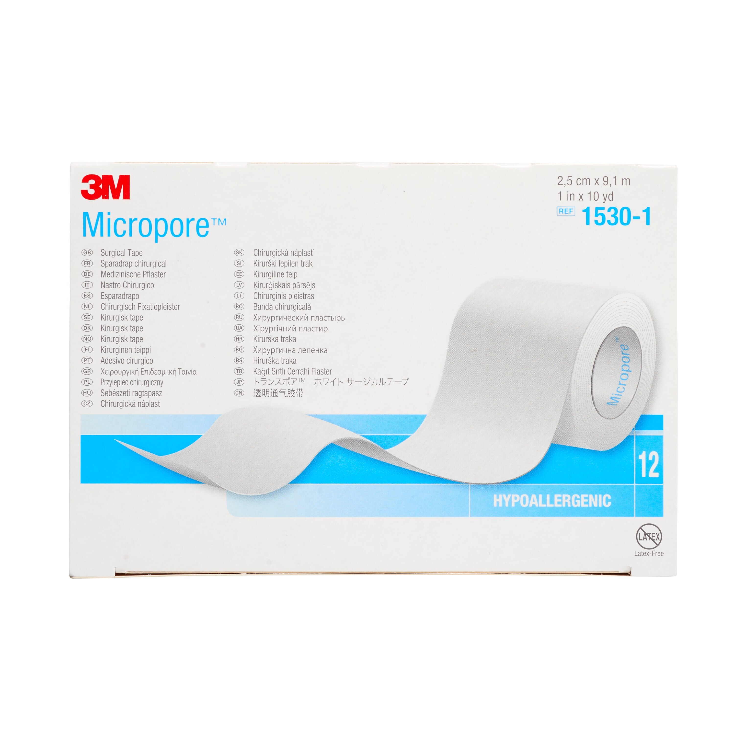 3M™ Micropore™ - 2,5 cm x 9,14 cm - 1 x 12 st