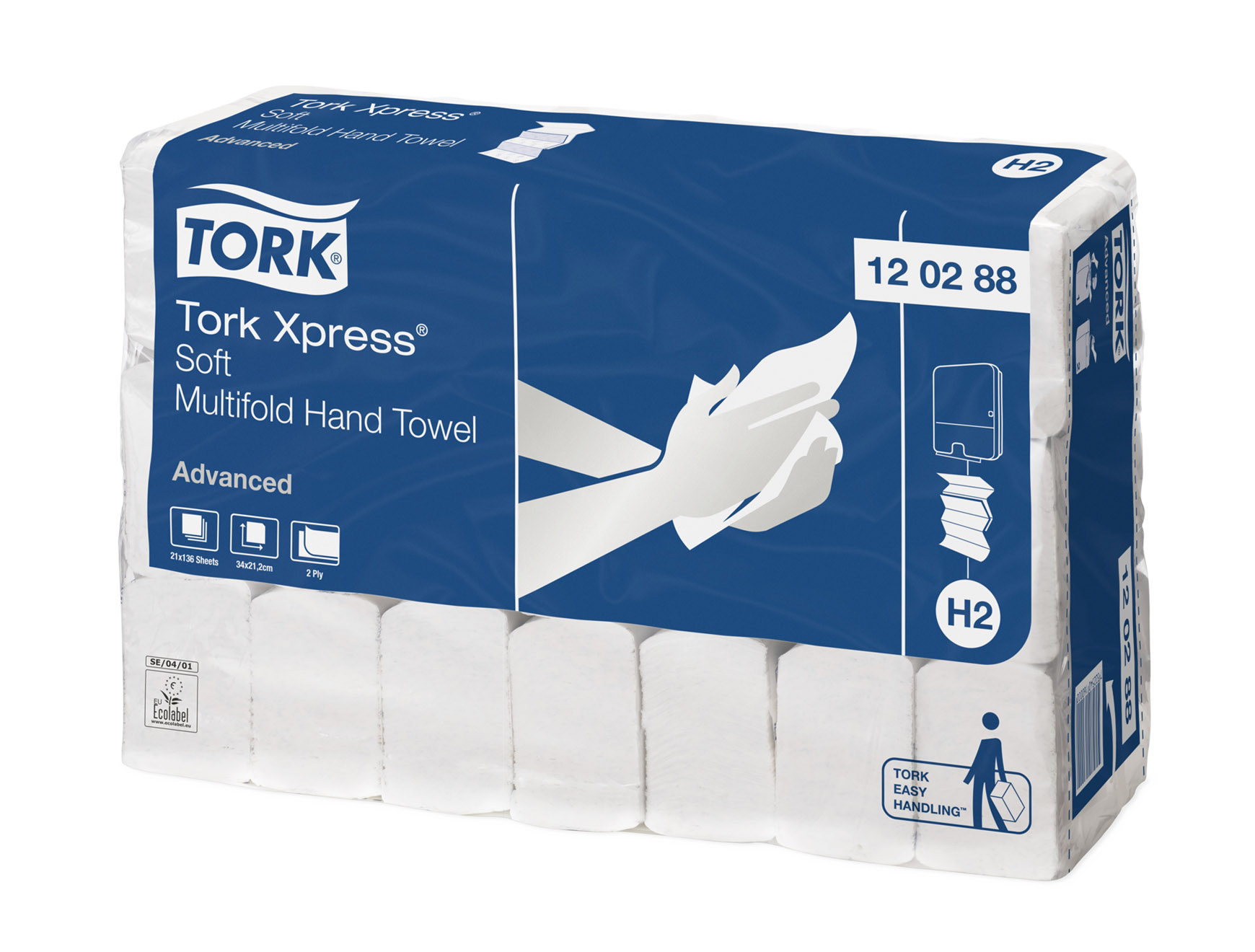 Tork Advanced essuie-mains interfold soft - H2 - 2-plis - 21,2 x 34 cm - 21 x 136 pcs