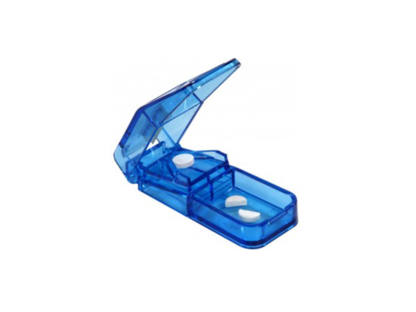 Coupe pilule - bleu transparent - 1 pc