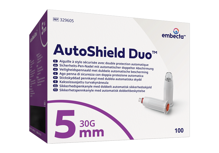 AutoShield Duo - veiligheidspennaalden - steriel - 30G x 5 mm - geel - 1 x 100 st