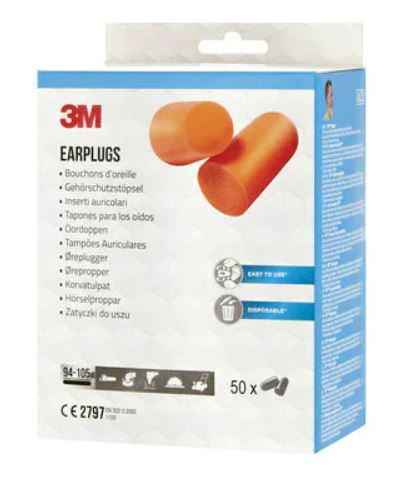 3M™ 1100 bouchons d'oreille - emballé par 5 paires - 10 x 5 pcs