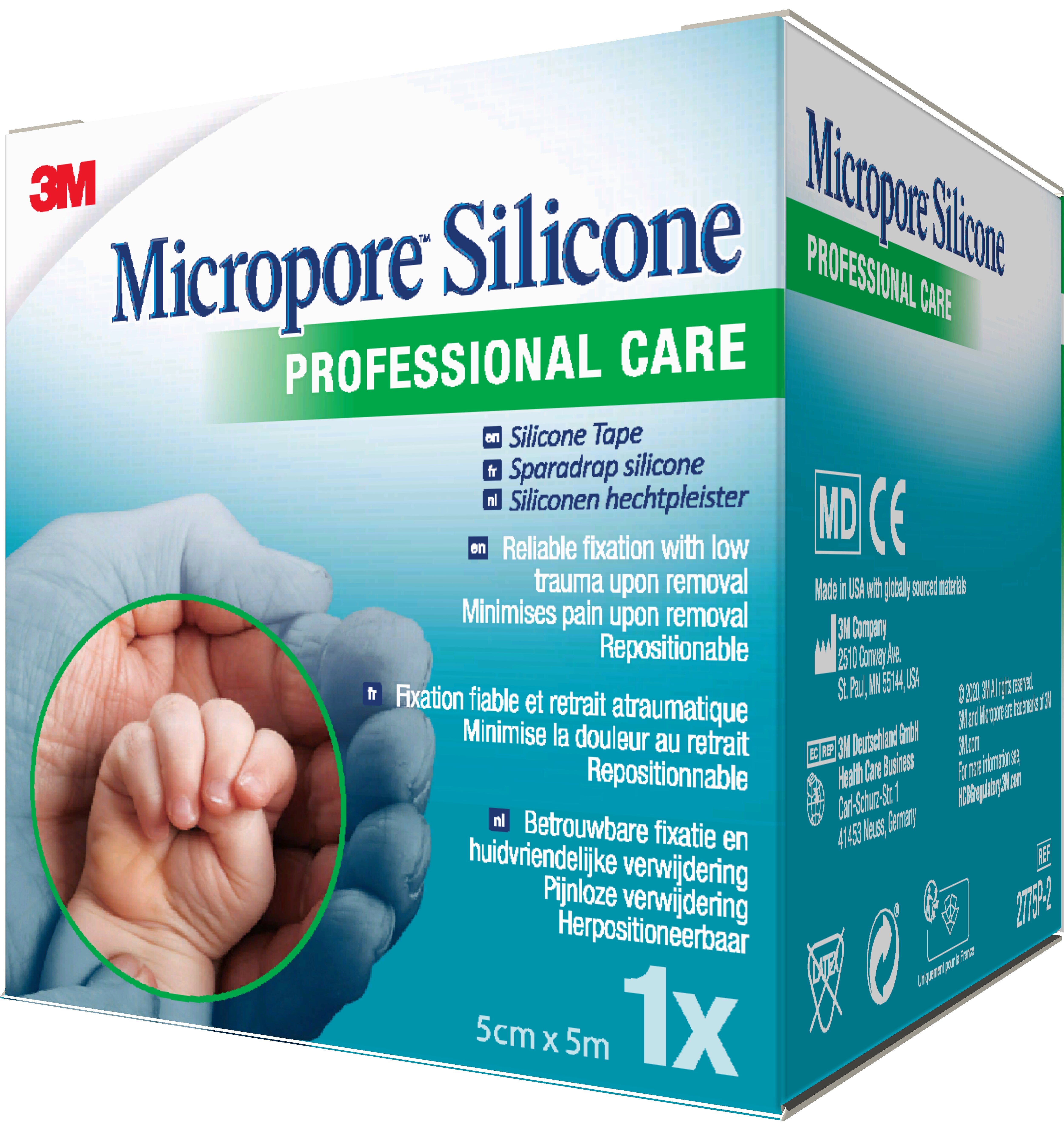 3M™ Micropore™ - silicone - 5 cm x 5 m - 1 st