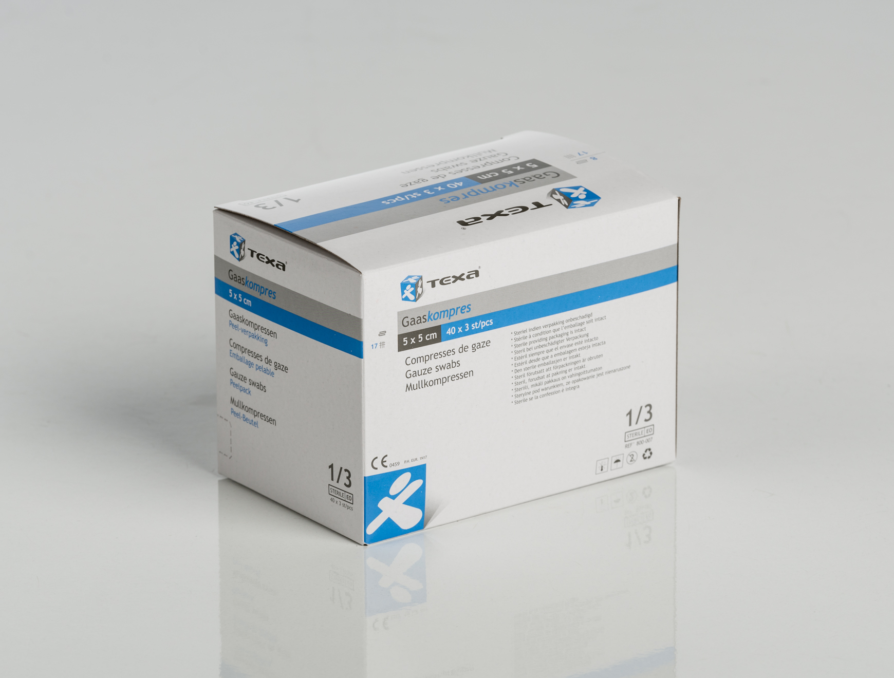 Texa® compresses de gaze - stériles - 5 x 5 cm - 40 x 3 pcs