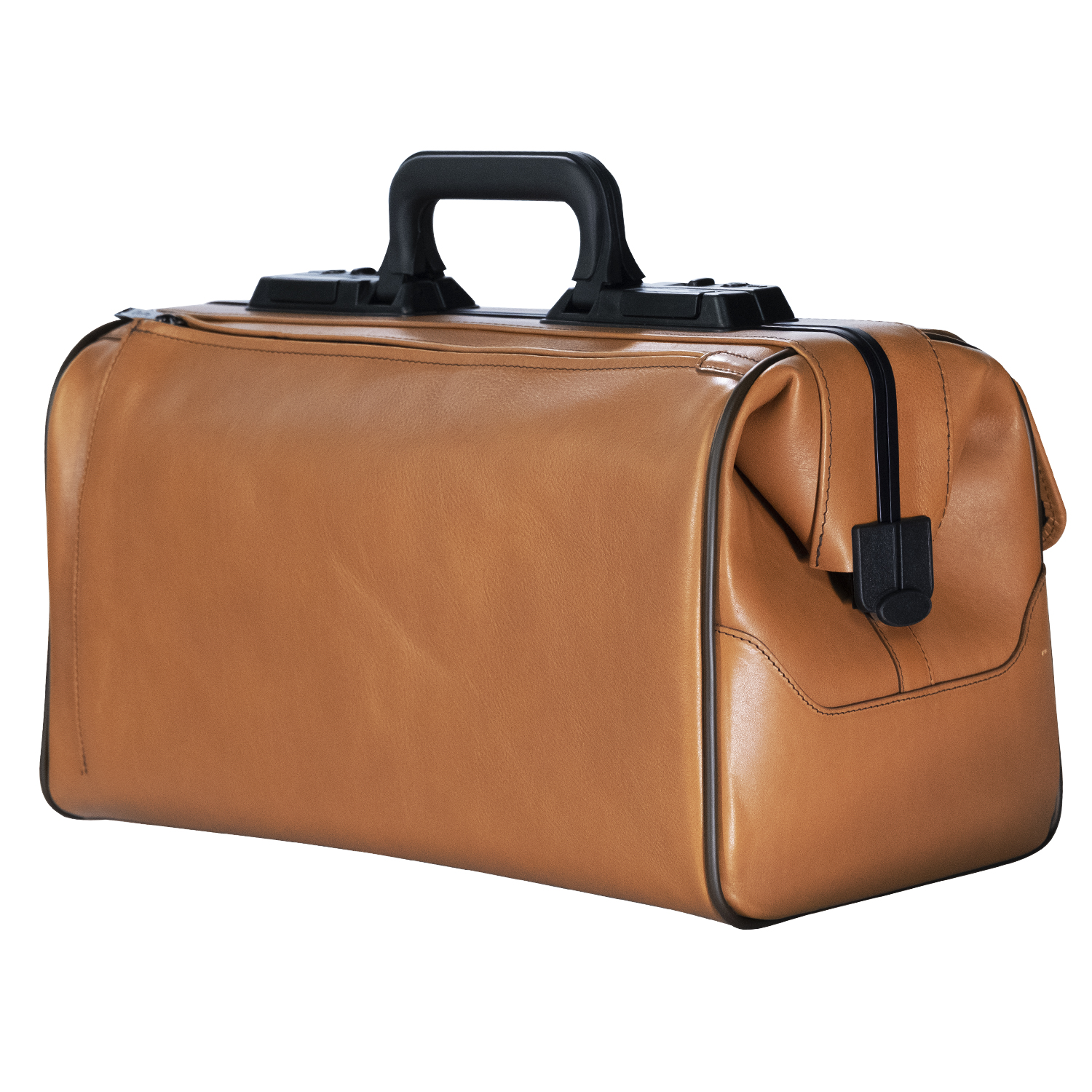 Dokterstas Rustincana klein model 1 voorzak met rits - leder - marron clair - 38 x 21 x 27 cm - 1 st