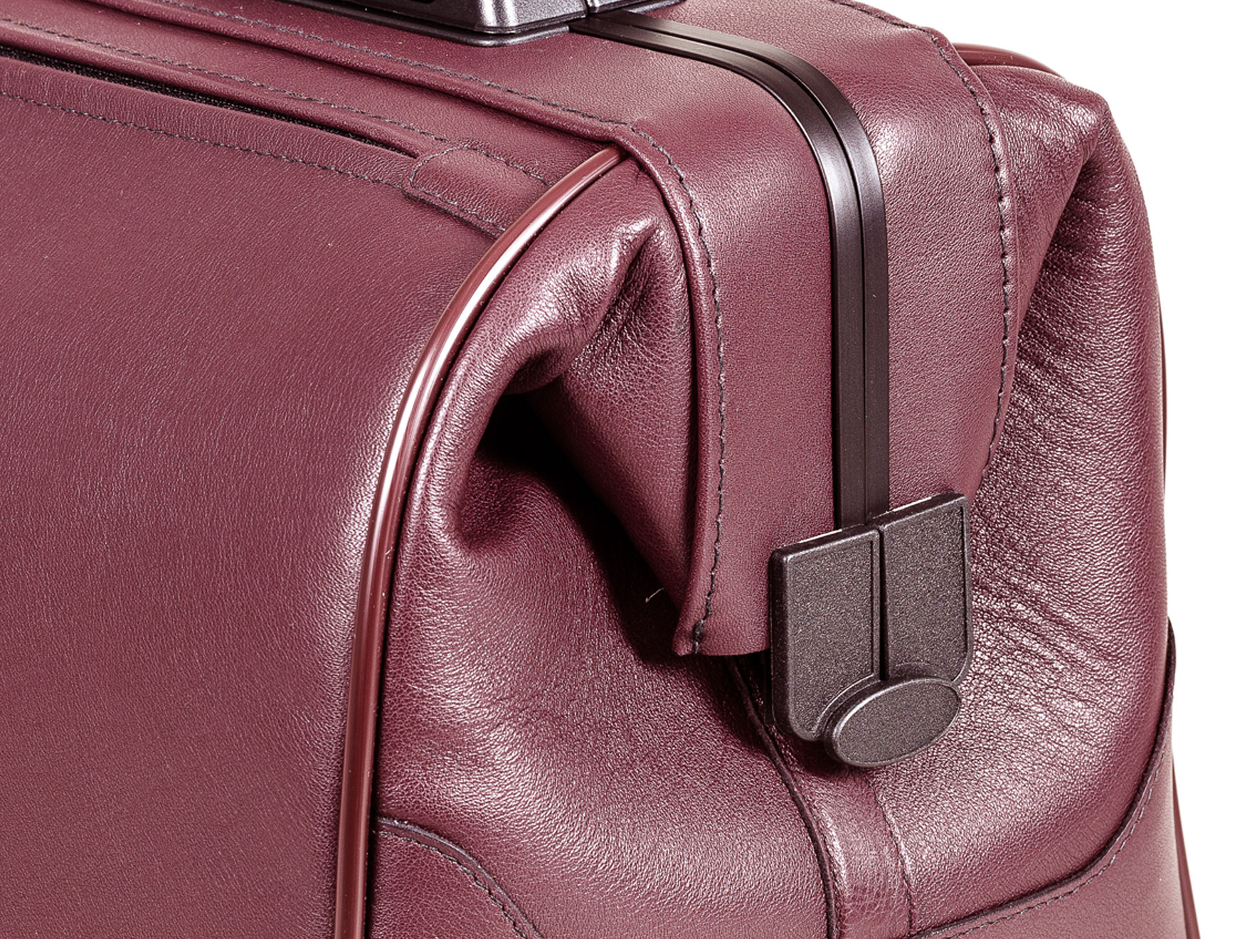 Mallette médicale Rusticana grande taille - avec 1 poche extérieure - cuir - bordeaux - 43 x 21 x 27 cm - 1 pc