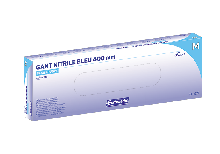 Gants nitril - non stériles - bleu - M - 1 x 100 pcs