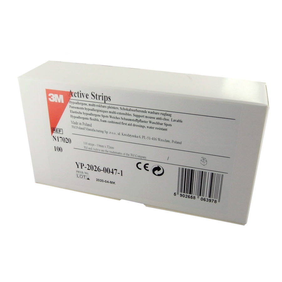 Nexcare™ Active strips - résistant à l'eau - 19 x 76 mm - 1 x 100 pcs