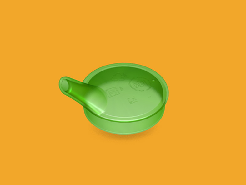 Drinktuitje - grote opening 13 x 6 mm - transparant groen - 1 st
