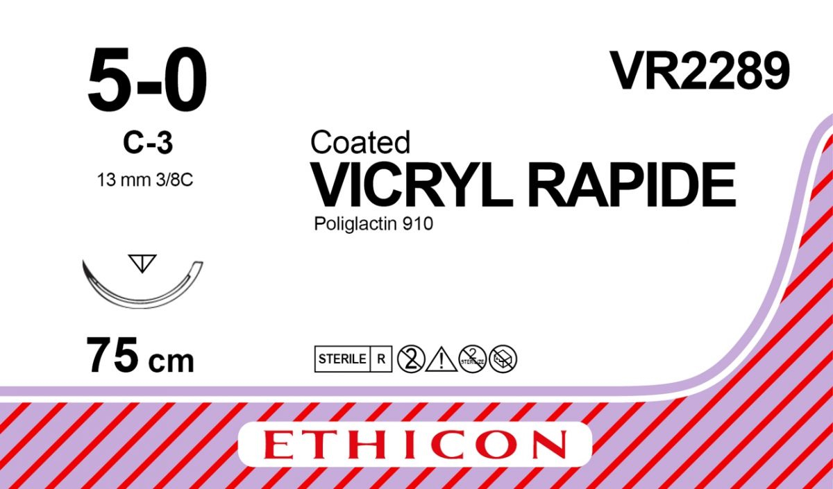 VICRYL RAPIDE™ hechtdraad 5/0 - 13 mm - 75 cm - VR2289 - 1 st