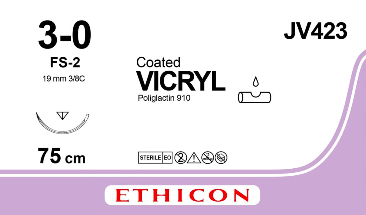 VICRYL® fil de suture 3/0 - 19 mm - 75 cm - JV423 - 36 pcs