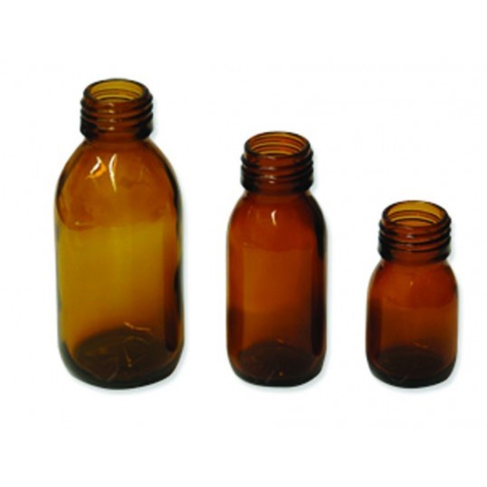 Glazen bruine fles met polyethyleen schroefdop - 250 ml - 1 st