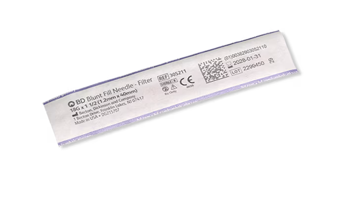 Blunt Filter naald - 18 G x 1,5" - met 5 Micron filter - 100 st
