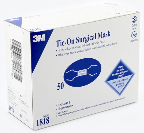 3M™ Tie-on chirg. masque - Type II - 50 pcs