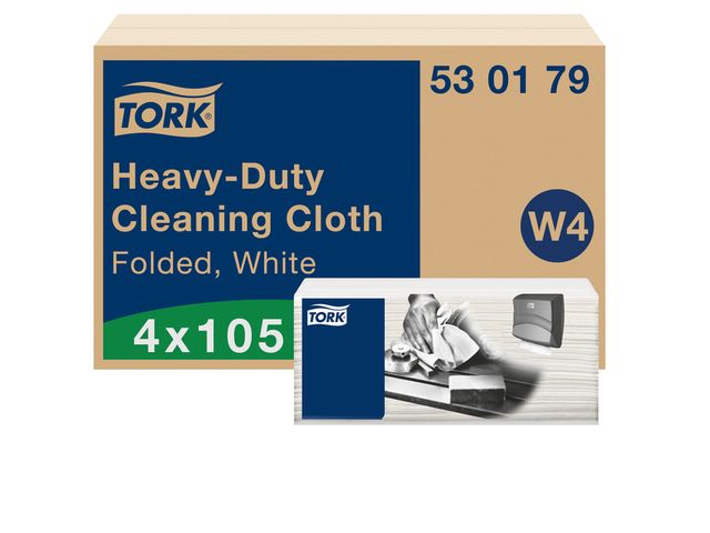 Tork Heavy-Duty Cloth Folded W4 - 1-laags - 35,5 cm x 43 cm - 4 x 105 vellen