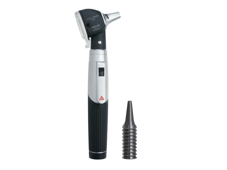 Heine otoscoopset mini 3000 fo met handvat en 10 wegwerpspecula - 2,5v - halogeen - 1 st
