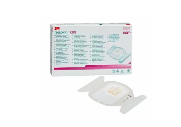 3M™ Tegaderm™ CHG Chloorhexidinegluconaat I.V. chirugische kleefpleister - 7 x 8,5 cm - 1 x 25 st