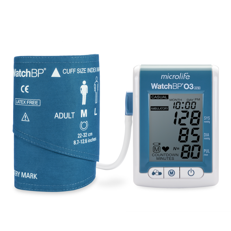 Digitale 24-uurs bloeddrukmeter Watch BP03 AFIB - velcromanchet M/L - draagtas - 1 st