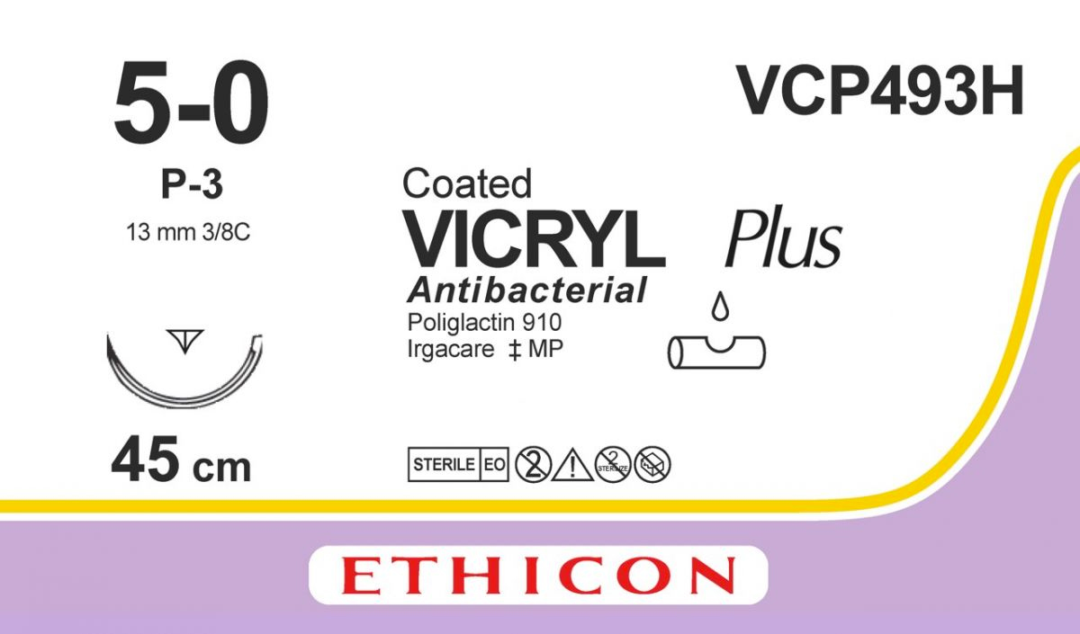 VICRYL® Plus fil de suture 5/0 - 13 mm - 45 cm - VCP493H - 1 pc