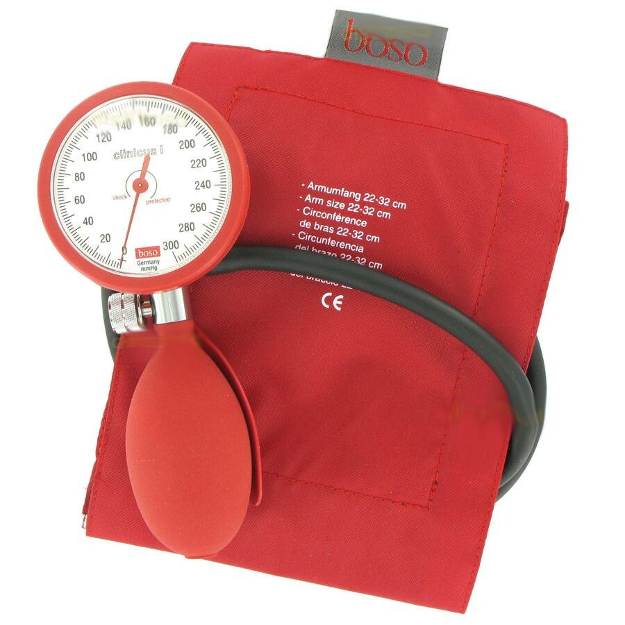 Manuele bloeddrukmeter Clinicus I - 1 slang - velcromanchet volwassenen - rood - etui - 1 st