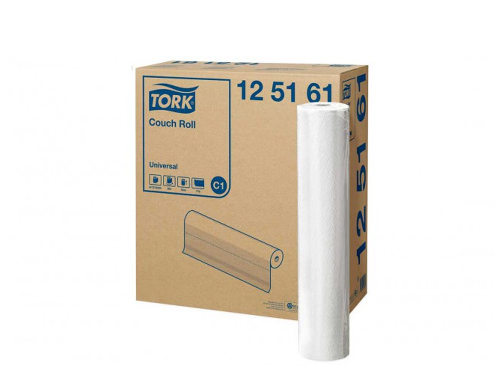 Tork Papier de table d'examen - 1-pli - 55 cm x 50 m - 8 rouleaux
