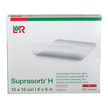 Suprasorb® H Hydrocolloïd dun verband - 15 x 15 cm - steriel - 5 st