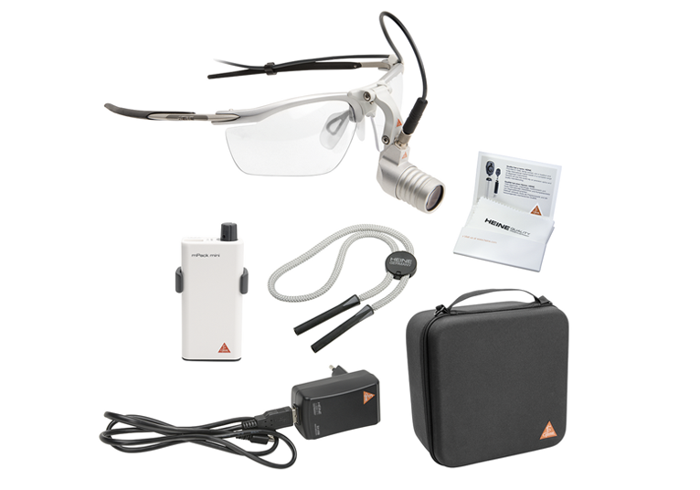 HEINE Microlight2 - LED voorhoofdlamp S-Frame montuur en mPack mini batterij - 1 set