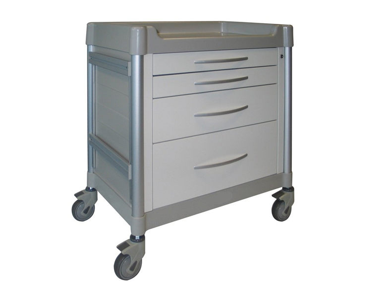 Trolley met 4 lades - aluminium - 1 st