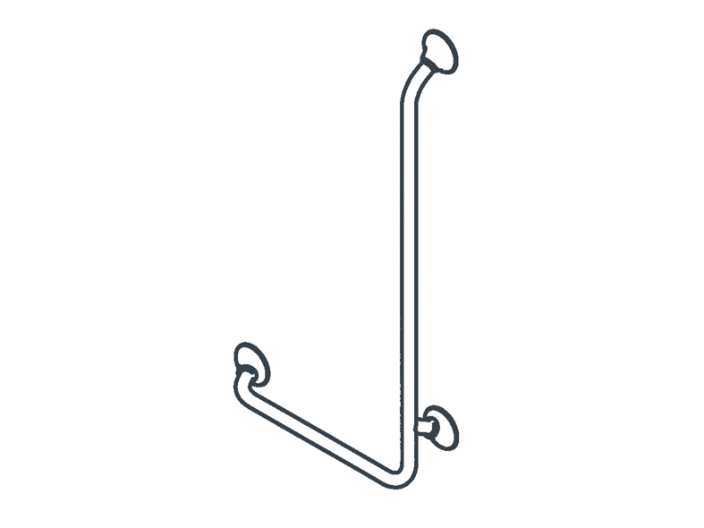 Linido gebogen wandbeugel 90° - 50 x 100 cm - antraciet: links - 1 st