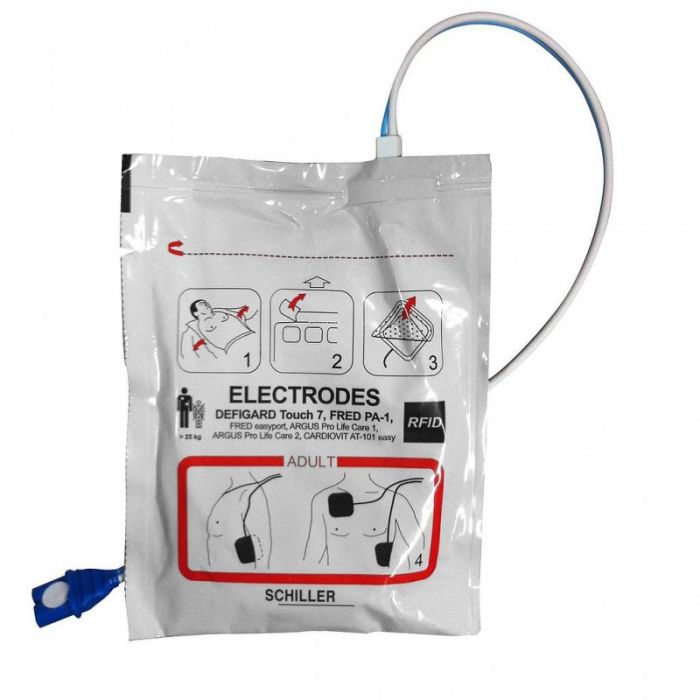 Schiller Fred PA-1 patch de défibrillation pré-connectés - version adulte - 1 pc