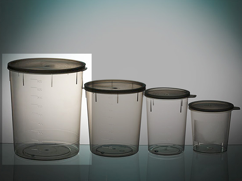 Pots à urine gradué 200 ml avec couvercle à pression - transparant - non stériles - 10 pcs