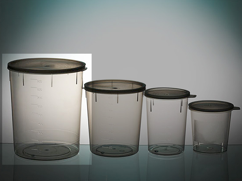Pots à urine gradué avec couvercle à pression - gradué - 200 ml - non stériles - 10 pcs