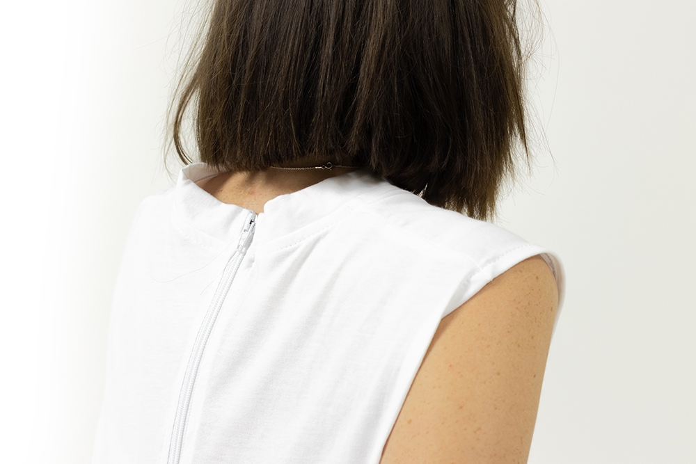 Body wit - zonder mouwen & korte benen - rug + tussen - XL