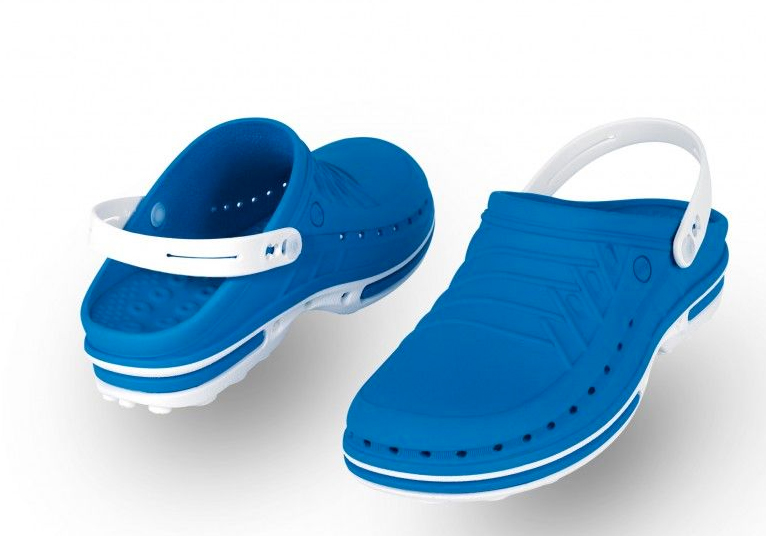 Klomp Clog 07 met riem - Wit/Blauw - maat 47/48 - 1 paar