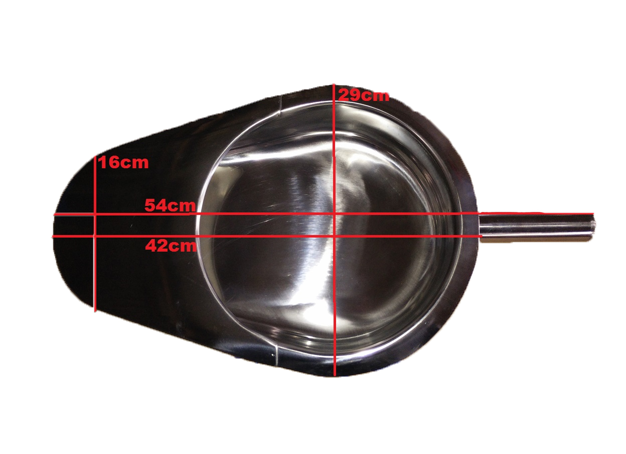 Bassin de lit - oval - acier inoxydable - 1 pc