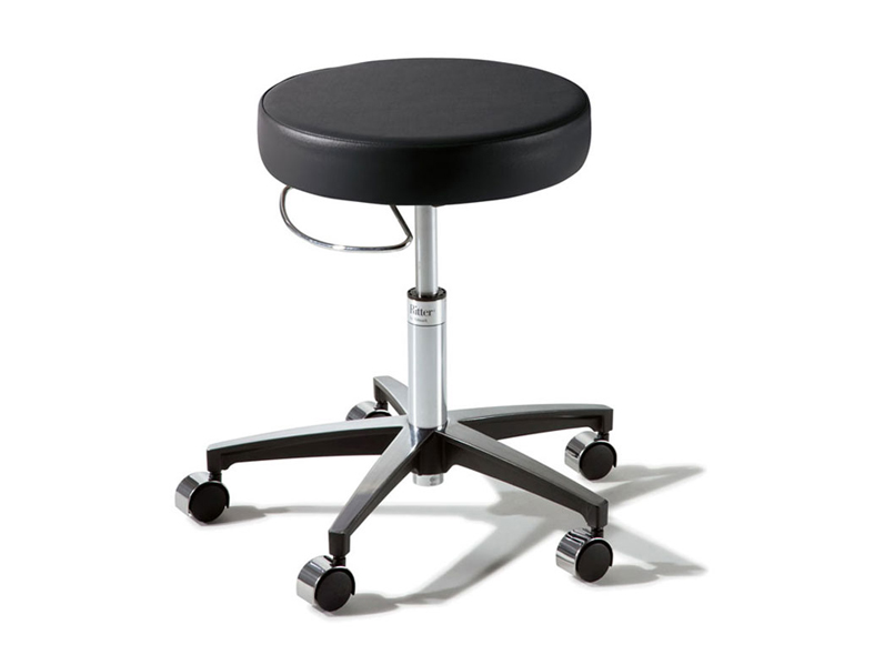 Tabouret 276 - chassis chromé - 5 roues - 45-65 cm - noir - 1 pc