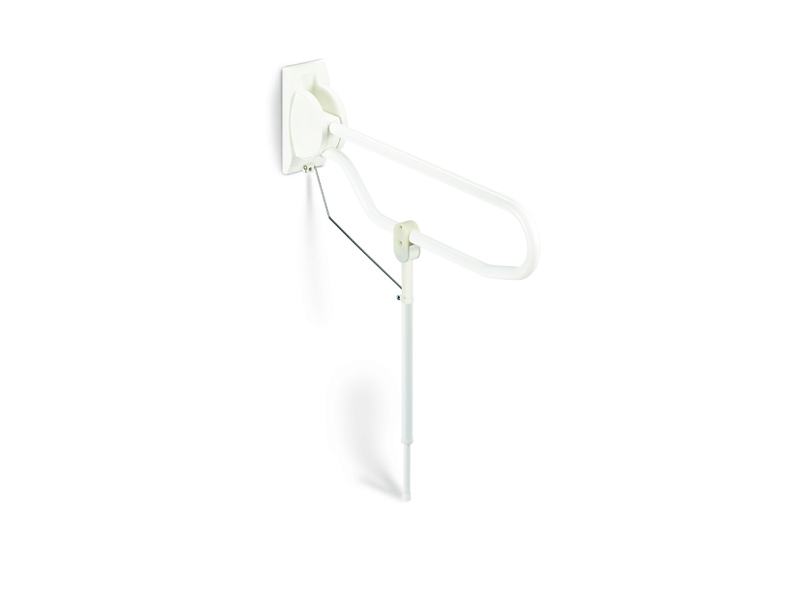 Pied support appui rabattable - inox - blanc - 1 pc