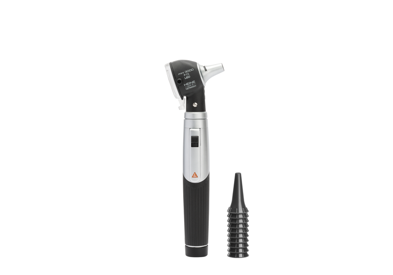 Heine set otoscope mini 3000 fo led - poignée à piles et spéculums - 1 pc