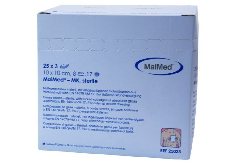Maimed® MK gaaskompressen - 10 x 10 cm - steriel - 25 x 3 st