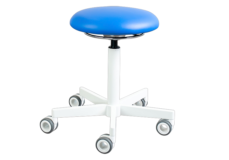 Tabouret Loavie - wit onderstel - ringmechaniek - Fresh bekleding - Ice Blue - 1st