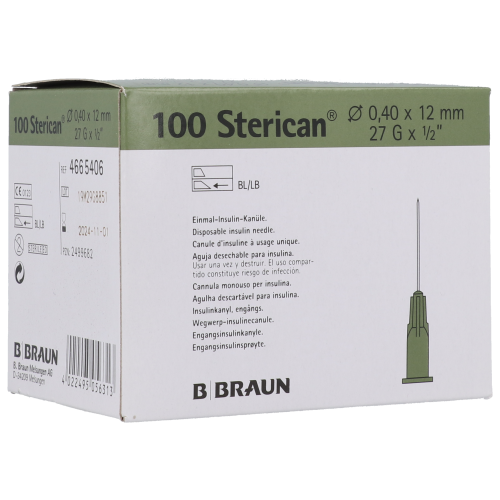 Sterican® - insuline naalden - 27G x 1/2" - grijs - 1 x 100 st