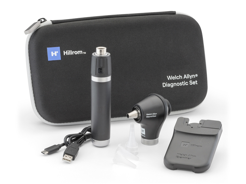 WelchAllyn set d'otoscope macroview plus iexaminer ready avec poignée et étui - 3,5v - led - 1 pc