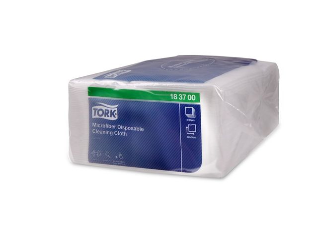 Tork microvezel reinigingsdoek - eenmalig gebruik - wit - 8 x 40 st