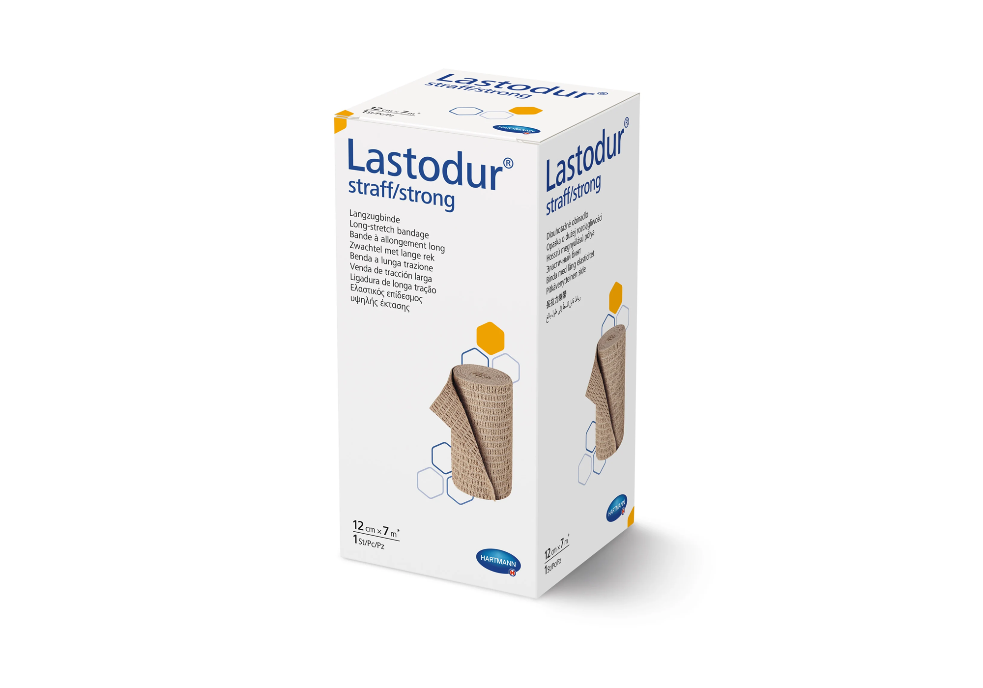 Lastodur® strong - elastische lange rek zwachtel - huidskleur - 12 cm x 7 m - 1 st
