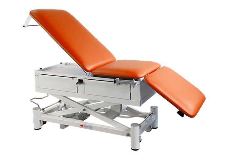 Onderzoekstafel Praxis 3 Comfort Elite - elektrisch in hoogte verstelbaar - Oranje - 1 st